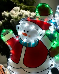 Skating Snowmen Rope Light Silhouette, 52 Cm