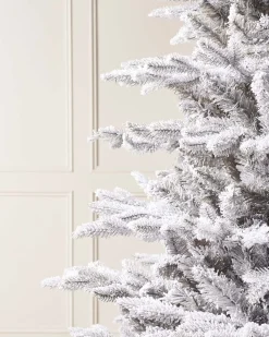 Snow Flocked Grey Fir Christmas Tree, 6 Ft