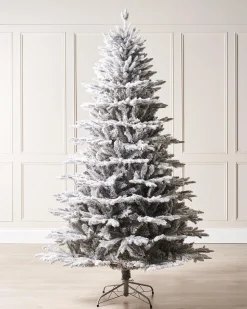 Snow Flocked Grey Fir Christmas Tree, 7 Ft