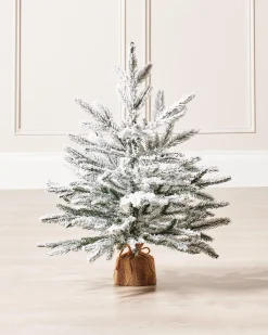 Snow Flocked Potted Christmas Tree, 2 Ft