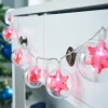 Snowflake Bauble LED Light String, Red, 1.8 M