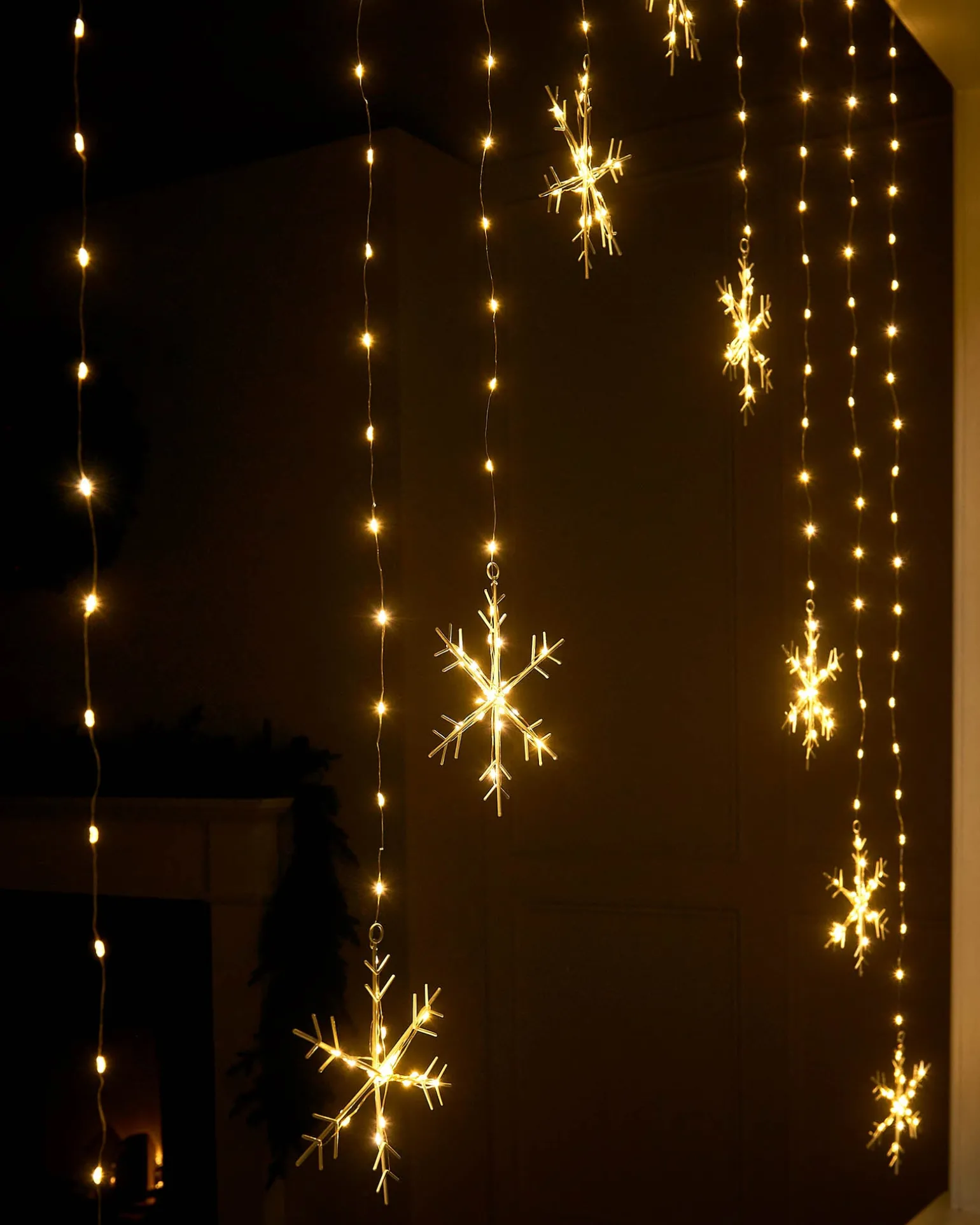 Snowflake Curtain Light String, 1.2 M