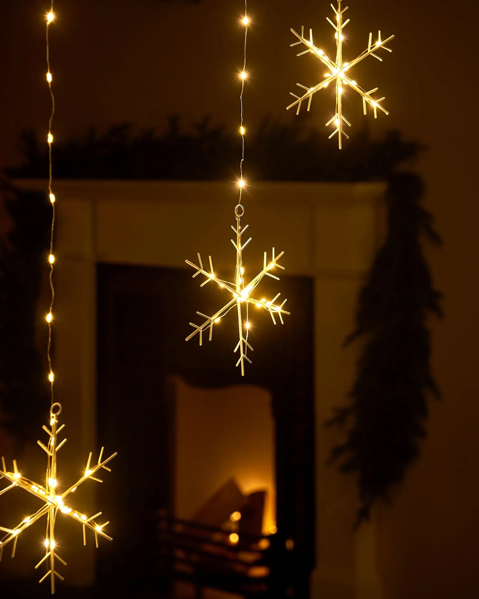 Snowflake Curtain Light String, 1.2 M