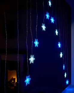 Snowflake Curtain Net Light, Blue/White, 1.2 M