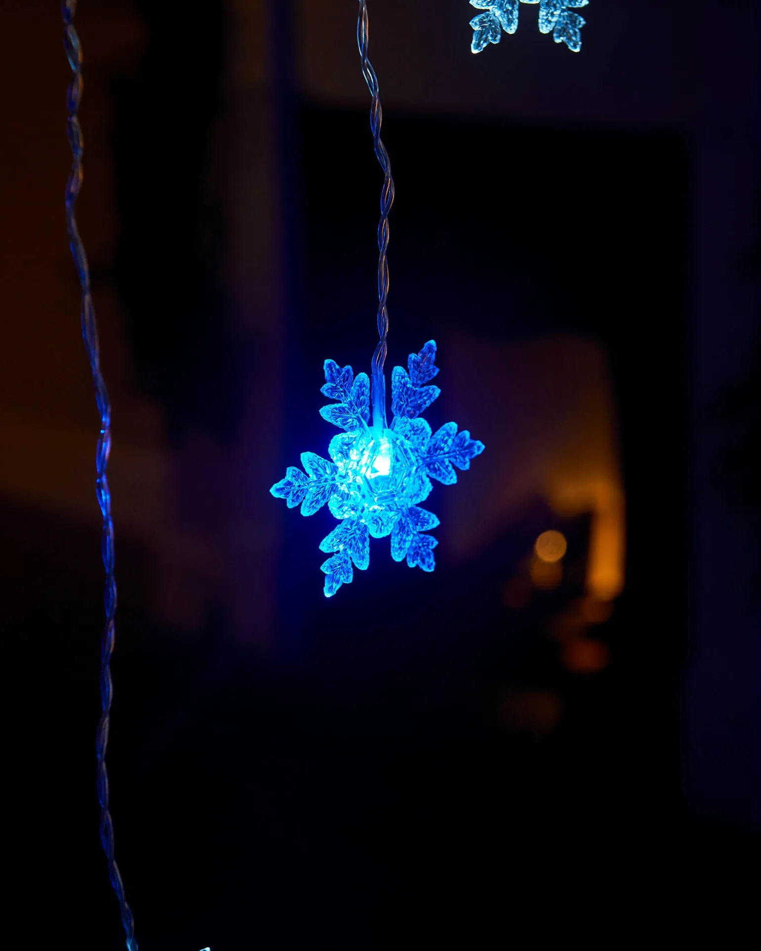 Snowflake Curtain Net Light, Blue/White, 1.2 M