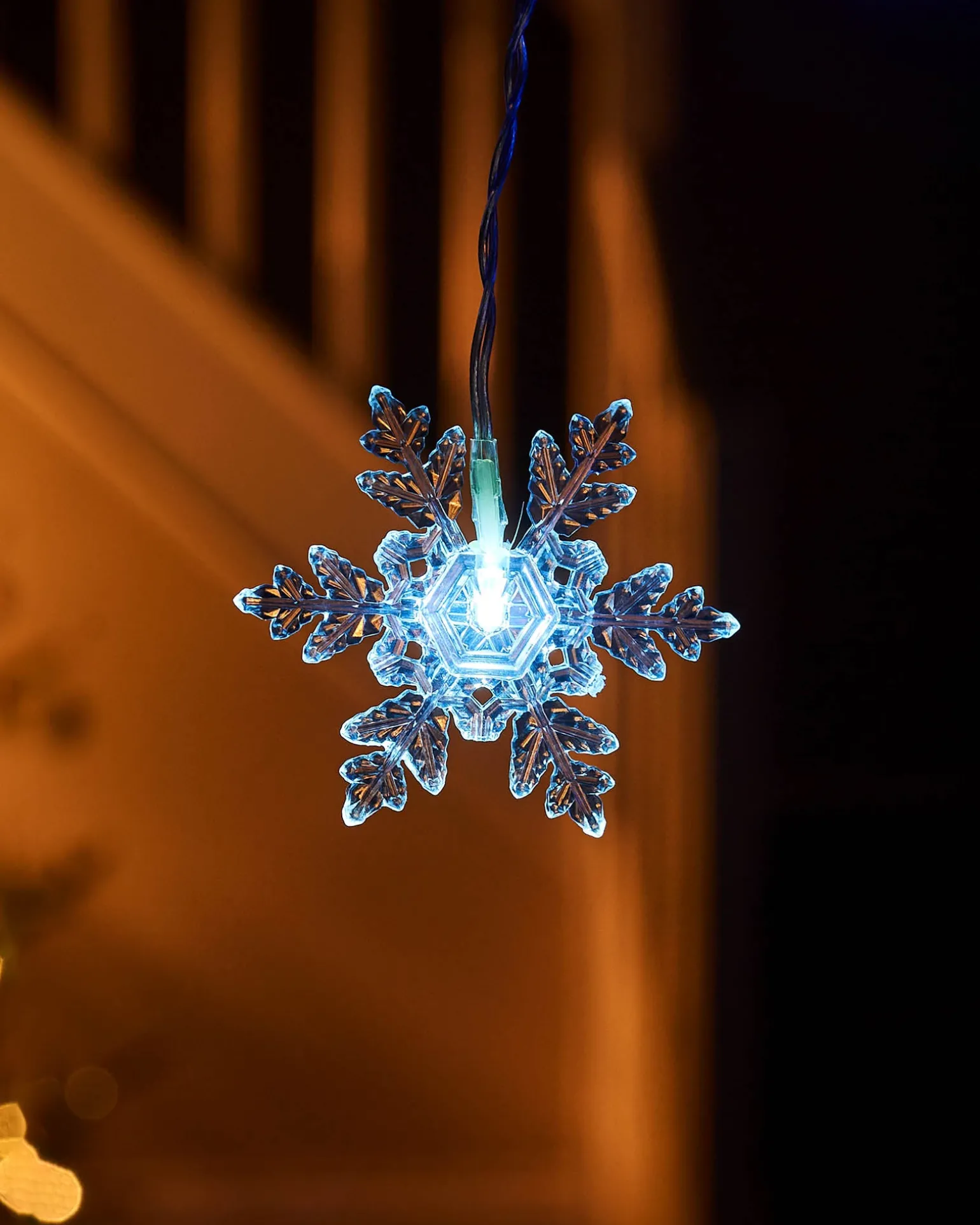 Snowflake Curtain Net Light, Blue/White, 1.2 M