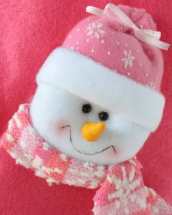 Snowman Stocking, Pink/Purple, 48 Cm