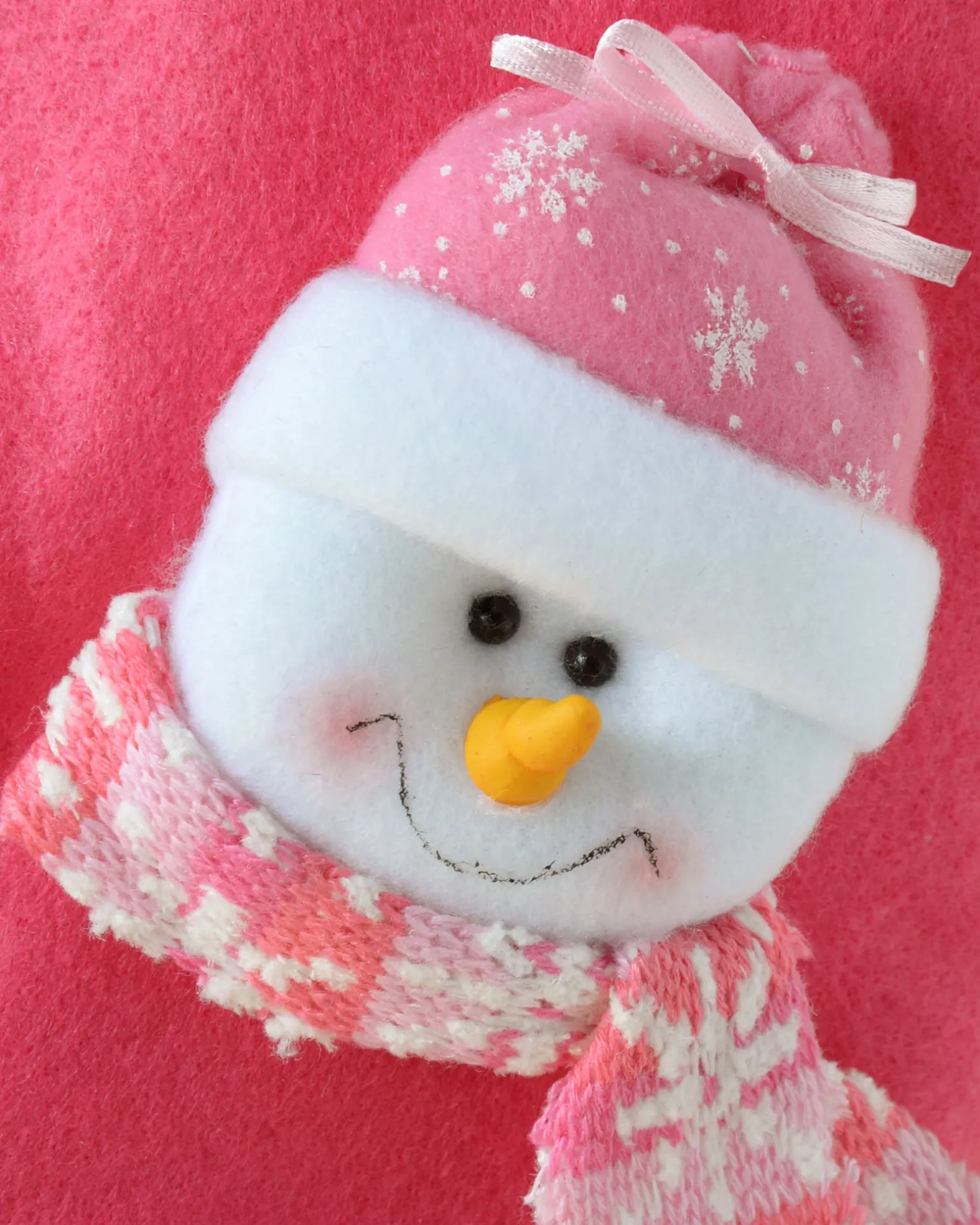 Snowman Stocking, Pink/Purple, 48 Cm