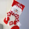 Snowman Stocking, Tartan, 48 Cm