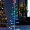 Spiral Rope Light Christmas Tree Silhouette, 5 Ft