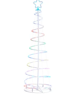 Spiral Rope Light Christmas Tree Silhouette, 5 Ft