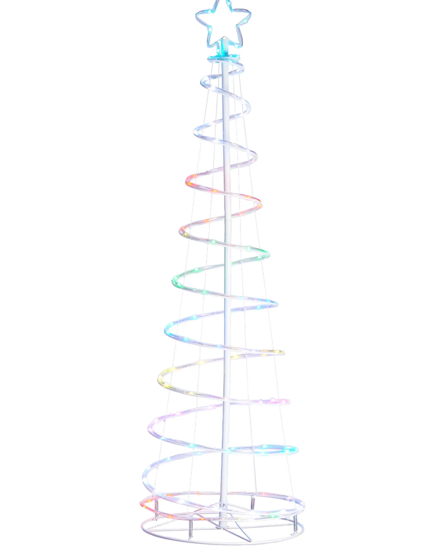 Spiral Rope Light Christmas Tree Silhouette, 5 Ft