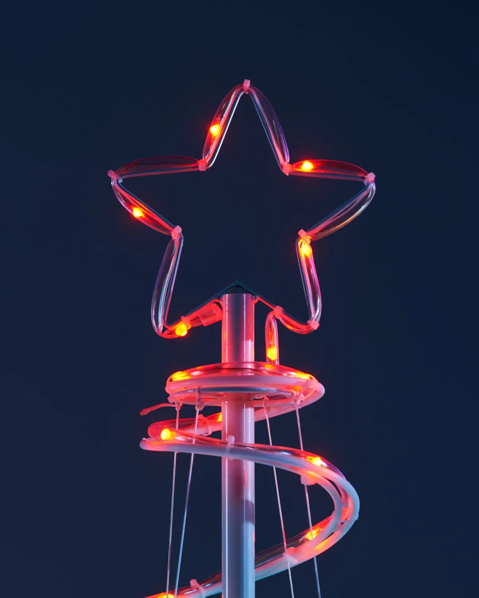 Spiral Rope Light Christmas Tree Silhouette, 5 Ft