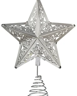Star Christmas Tree Topper, Silver, 30 Cm