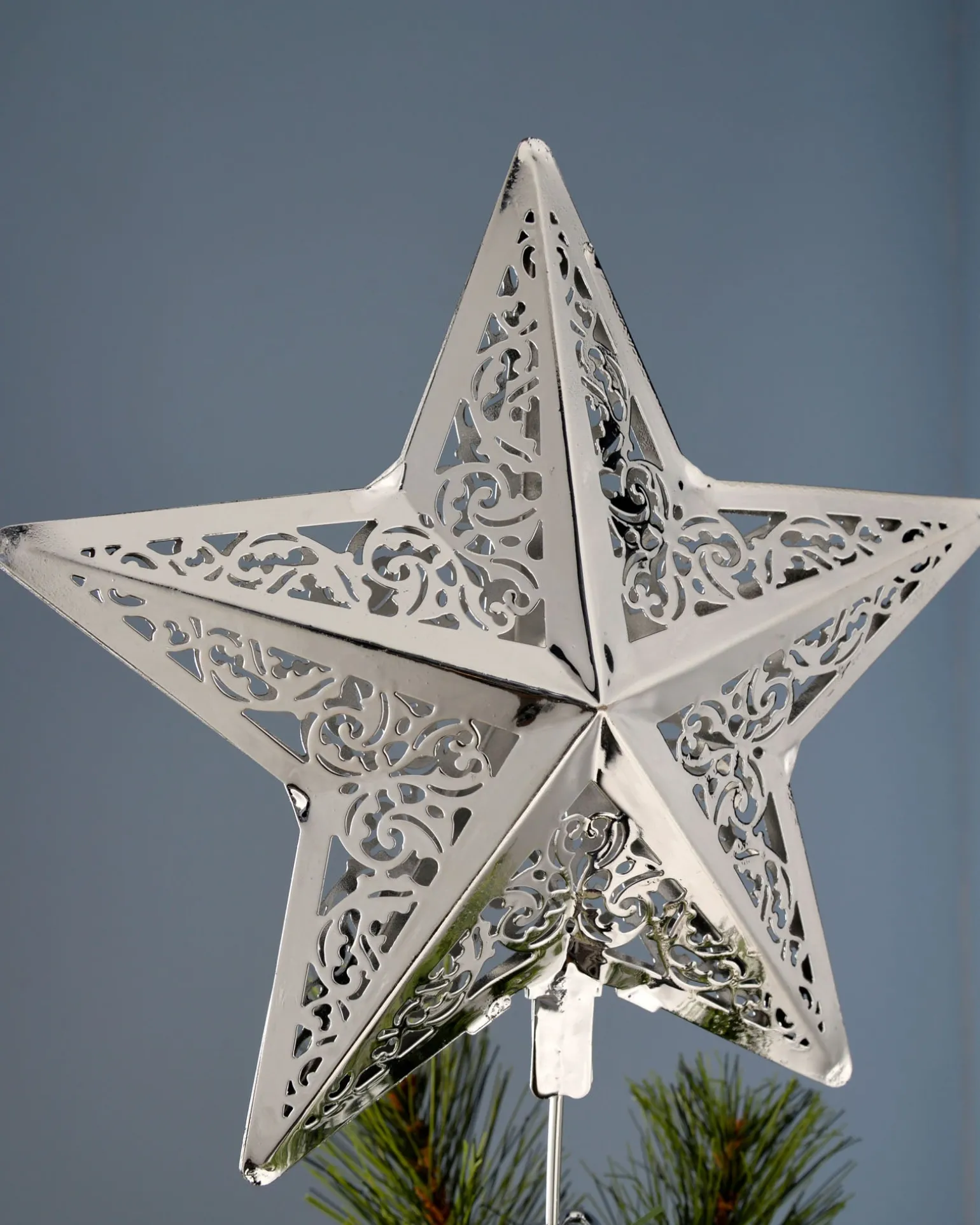 Star Christmas Tree Topper, Silver, 30 Cm