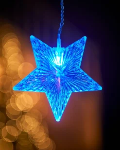 Star Curtain Net Light, Blue/White, 1.2 M