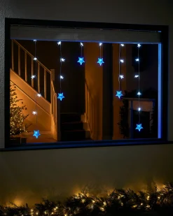 Star Curtain Net Light, Blue/White, 1.2 M