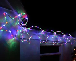 7-Star Motif Rope Light Silhouette, Multi-Colour, 300 Cm