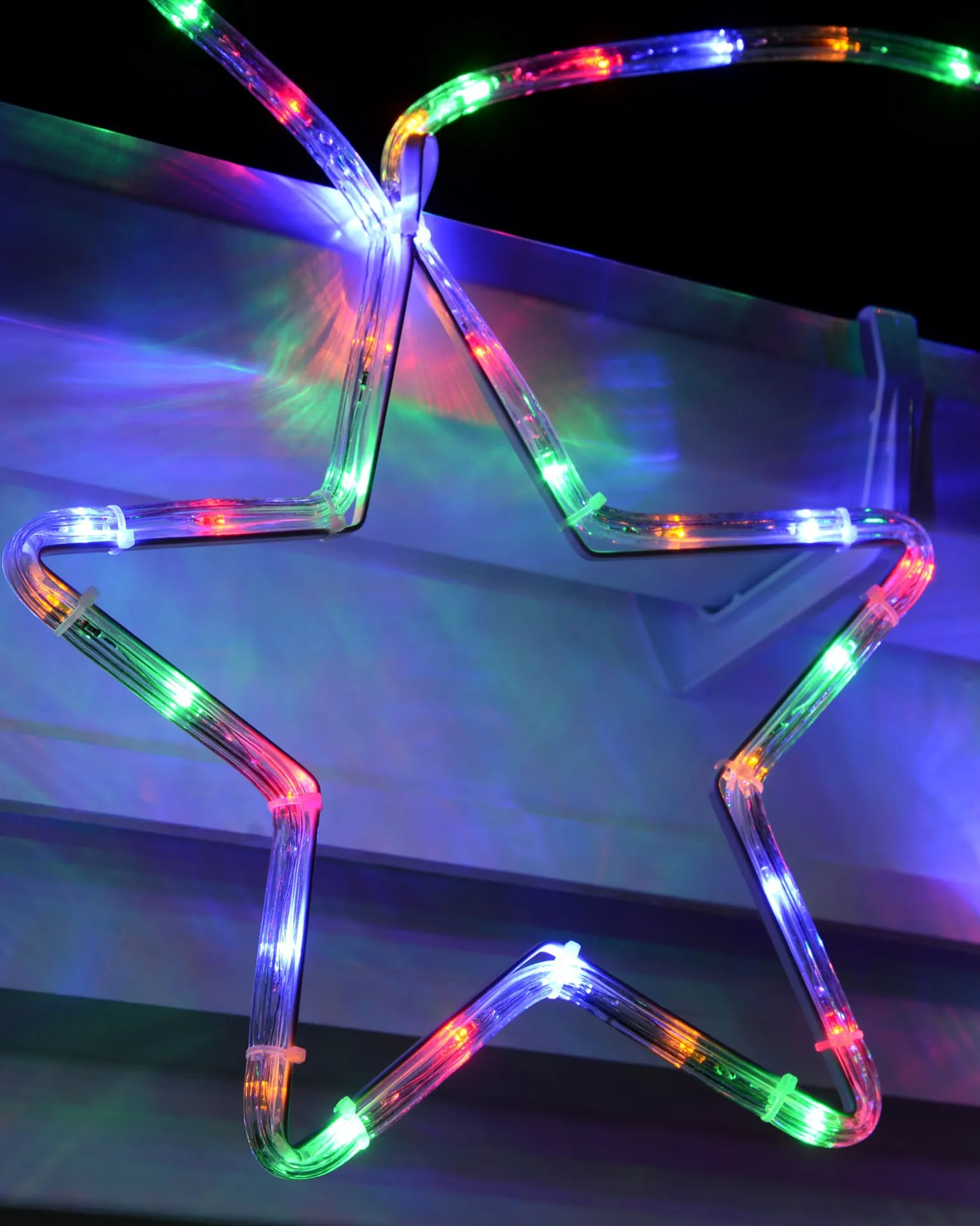 7-Star Motif Rope Light Silhouette, Multi-Colour, 300 Cm