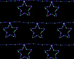 7-Star Motif Rope Light Silhouette, Multi-Colour, 300 Cm