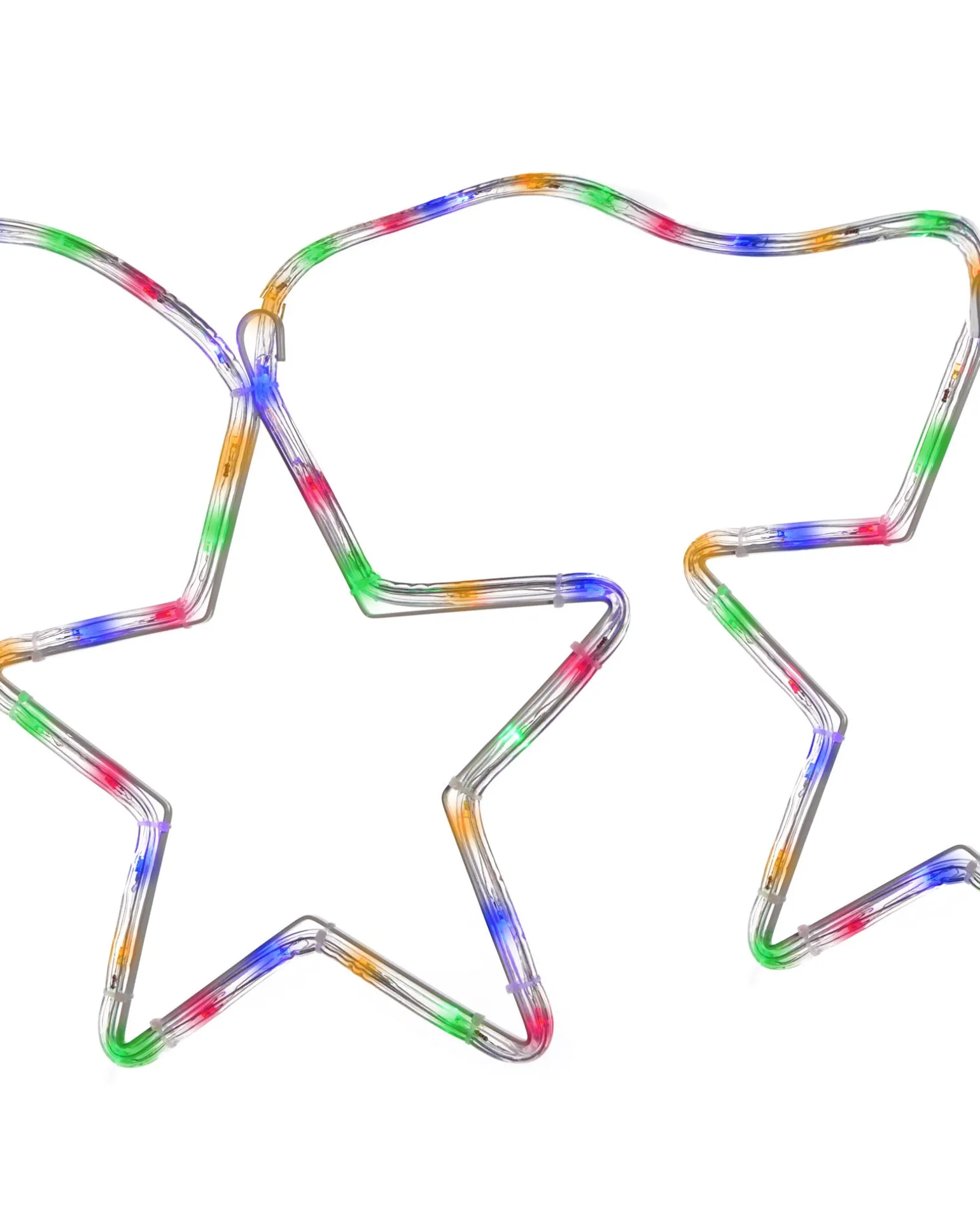 7-Star Motif Rope Light Silhouette, Multi-Colour, 300 Cm