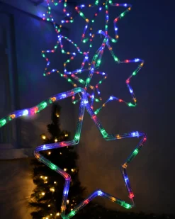 7-Star Motif Rope Light Silhouette, Multi-Colour, 300 Cm