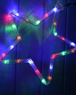 7-Star Motif Rope Light Silhouette, Multi-Colour, 300 Cm