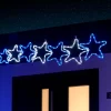 7-Star Motif Rope Light Silhouette, White/Blue, 119 Cm
