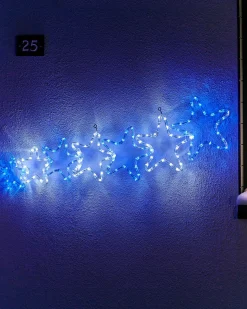 7-Star Motif Rope Light Silhouette, White/Blue, 119 Cm