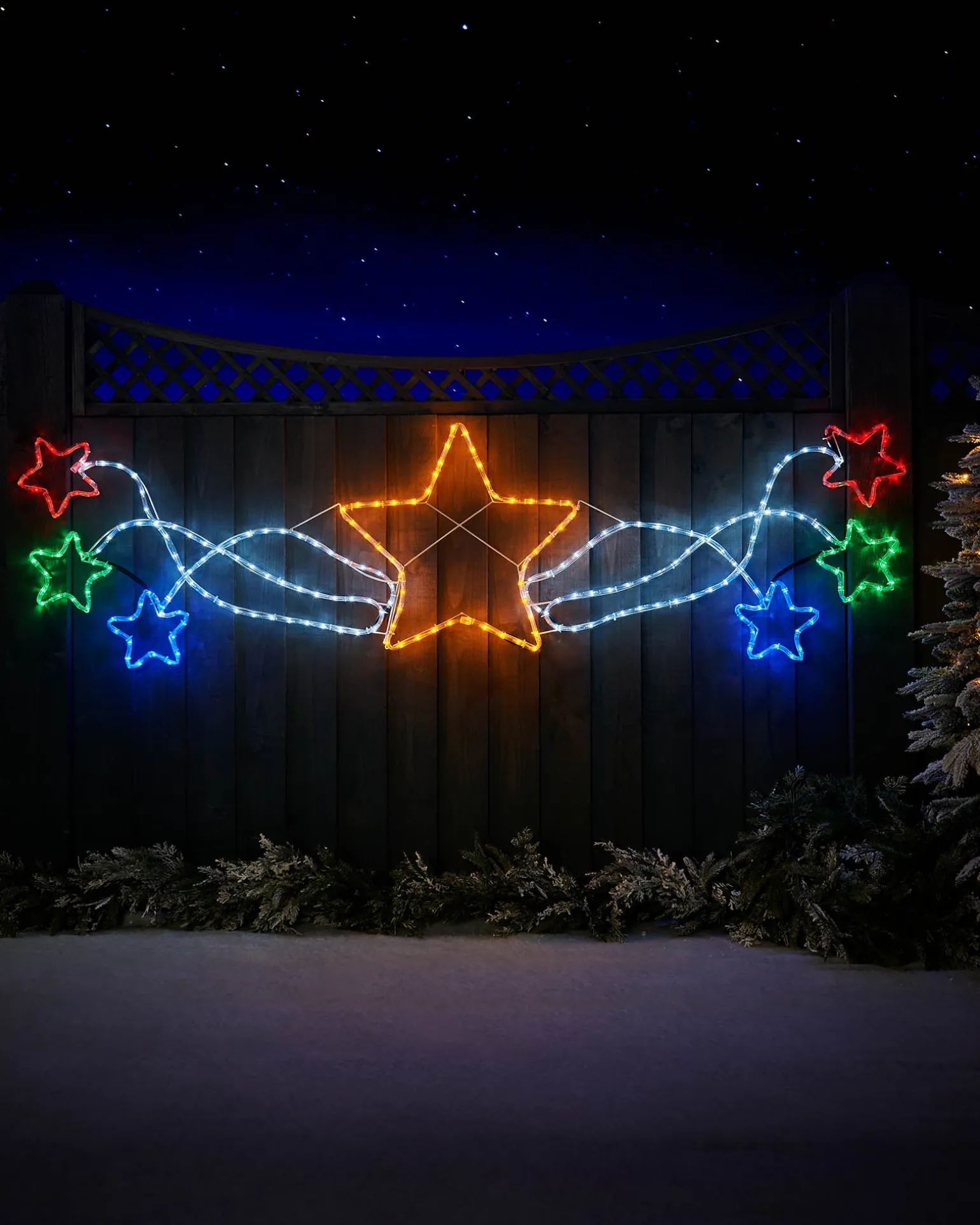 Star Motif Rope Light Silhouette, 190 Cm