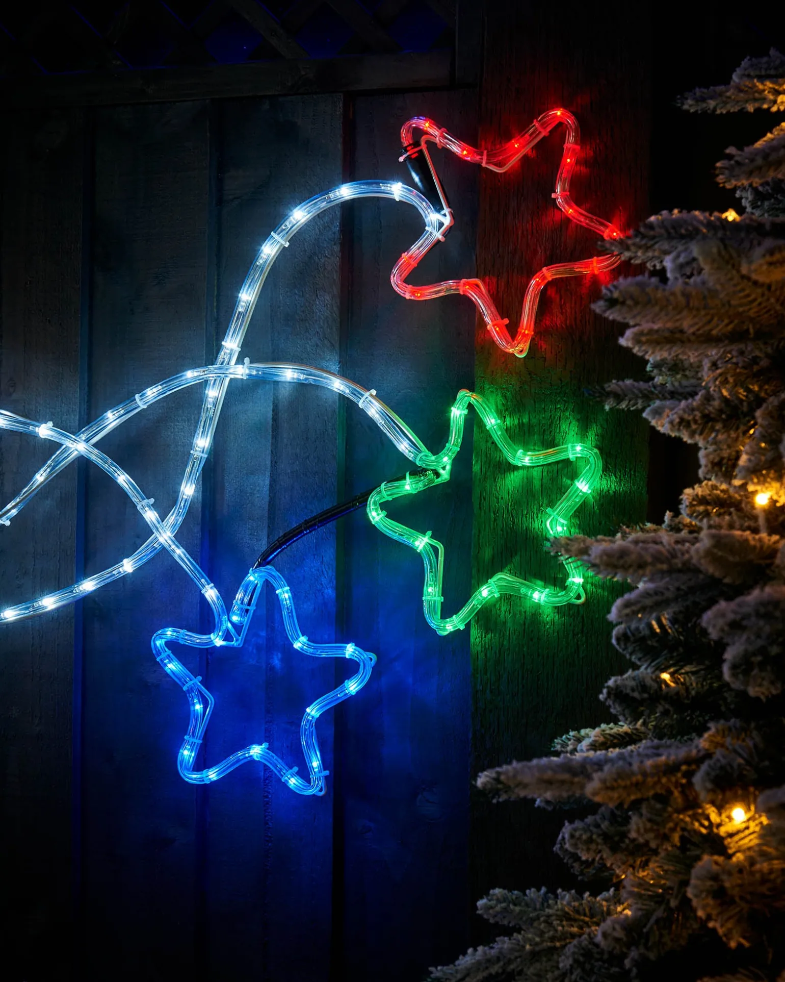 Star Motif Rope Light Silhouette, 190 Cm