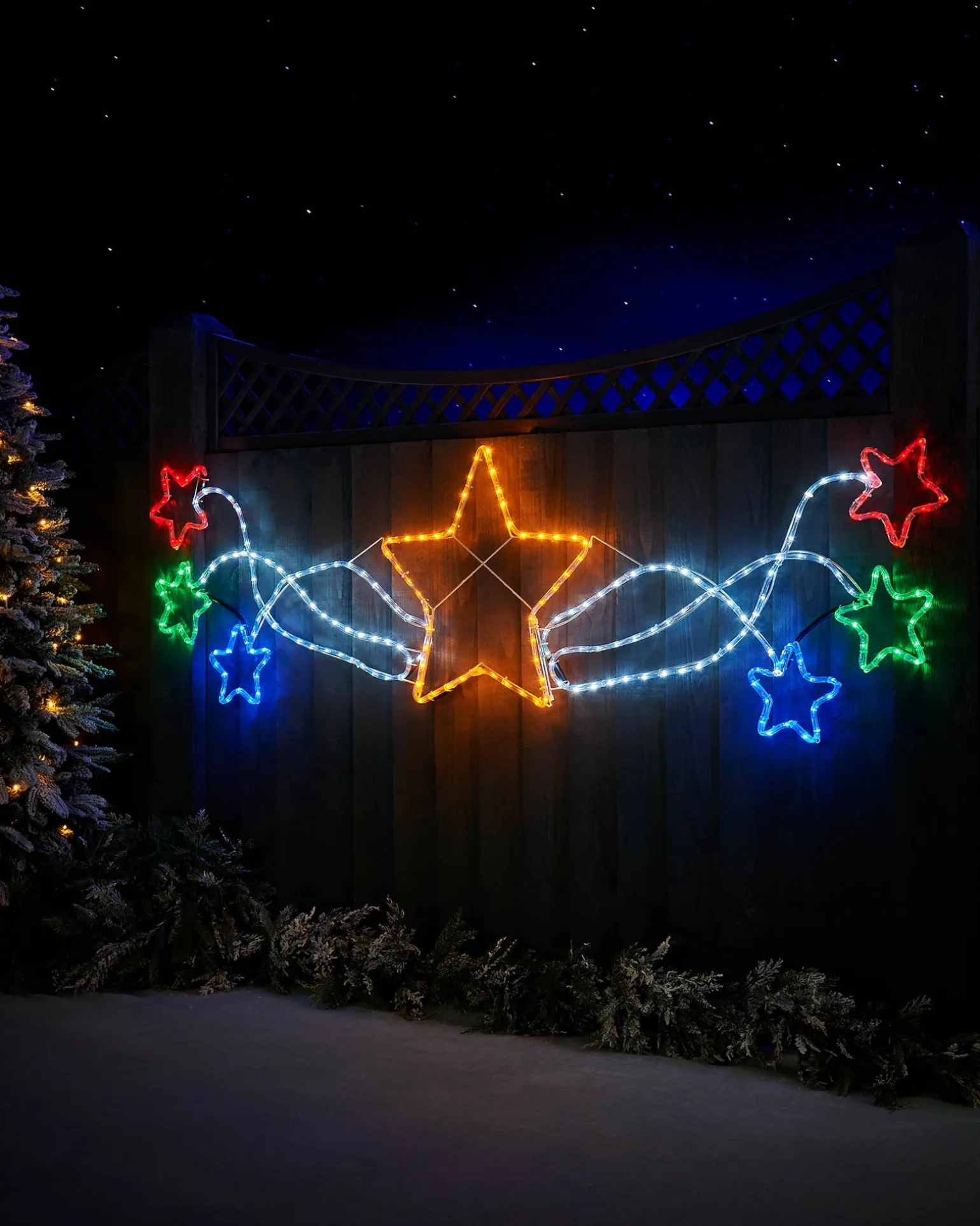 Star Motif Rope Light Silhouette, 190 Cm
