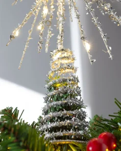 Starburst Christmas Tree Topper, Silver, 32 Cm