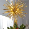 Starburst Christmas Tree Topper, Gold, 32 Cm