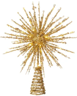 Starburst Christmas Tree Topper, Gold, 32 Cm