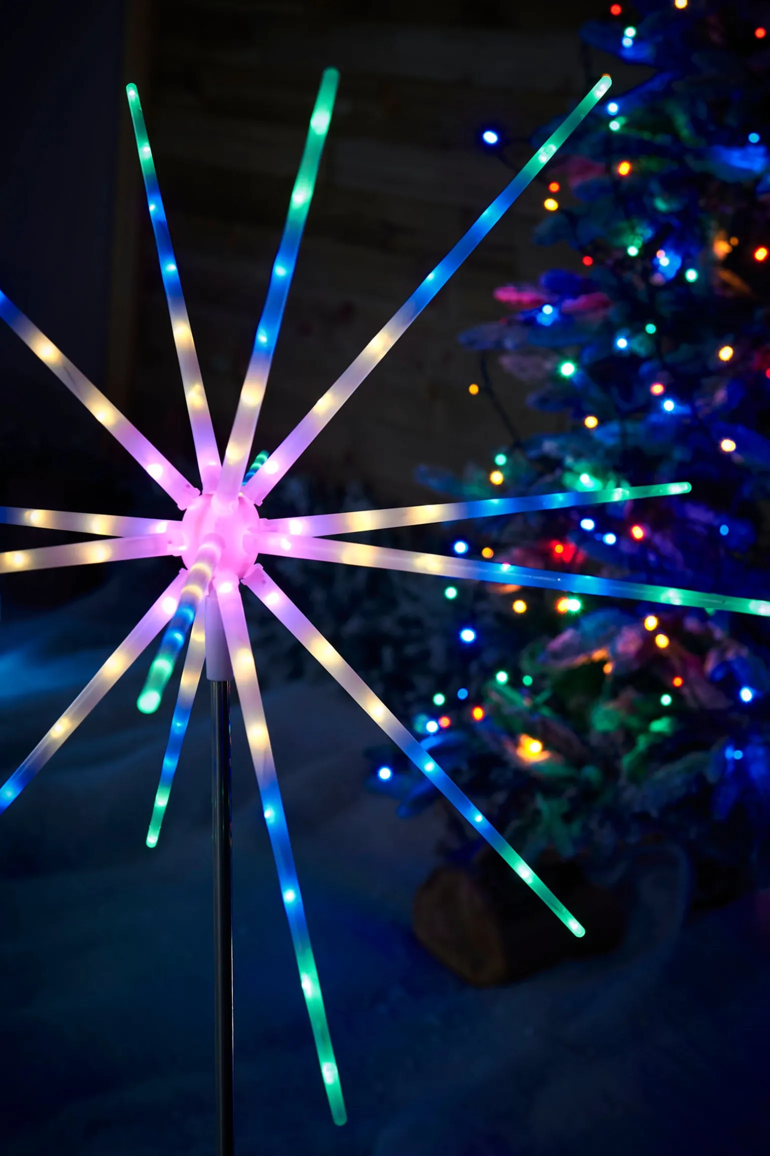 Starburst Pathway Stake Light, Multi-Coloured, 98 Cm