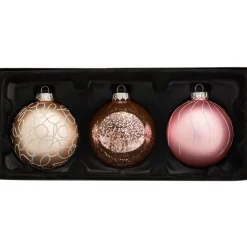 Sweet Harmony Glass Baubles, 3 Pack, 10 Cm