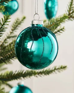 Teal Glass Baubles, 20 Pack