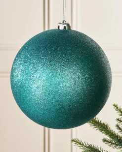 Teal Large Glitter Shatterproof Bauble, 20 Cm