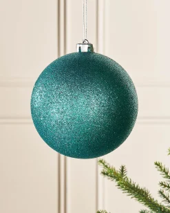 Teal Large Glitter Shatterproof Bauble, 15 Cm