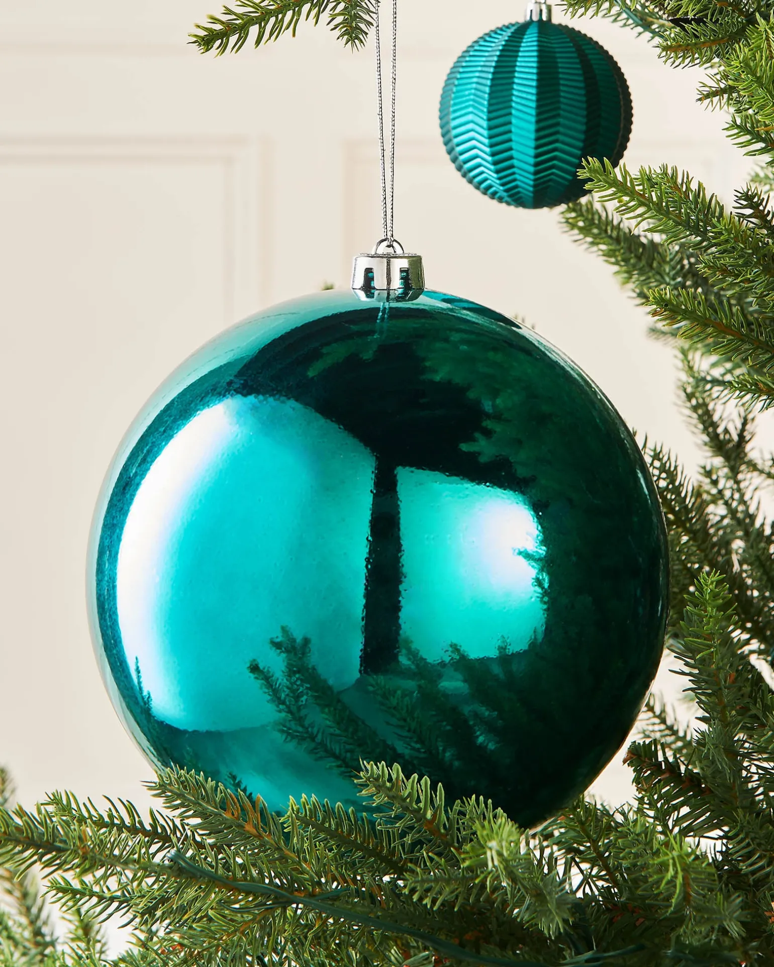 Teal Large Gloss Shatterproof Bauble, 20 Cm