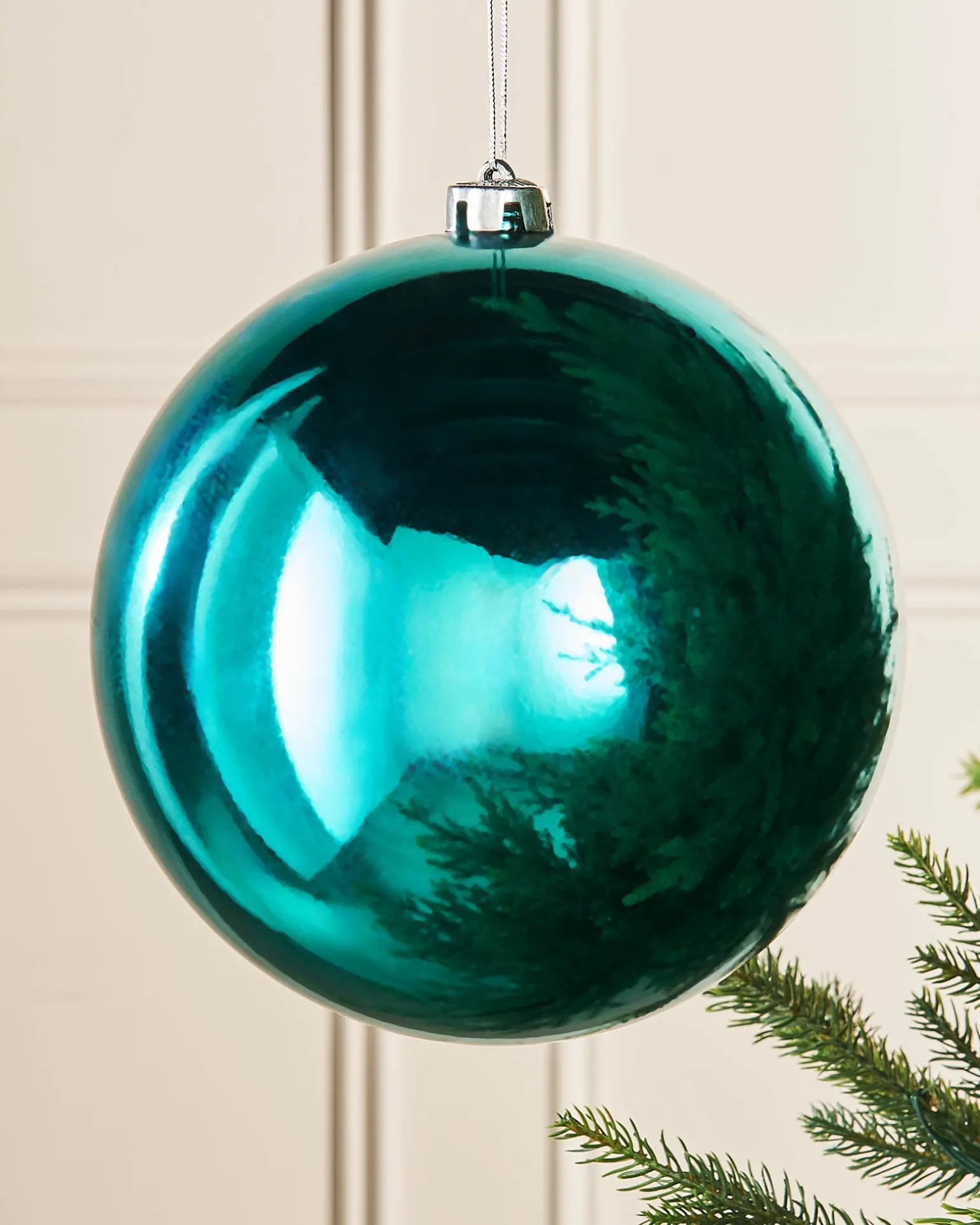 Teal Large Gloss Shatterproof Bauble, 20 Cm