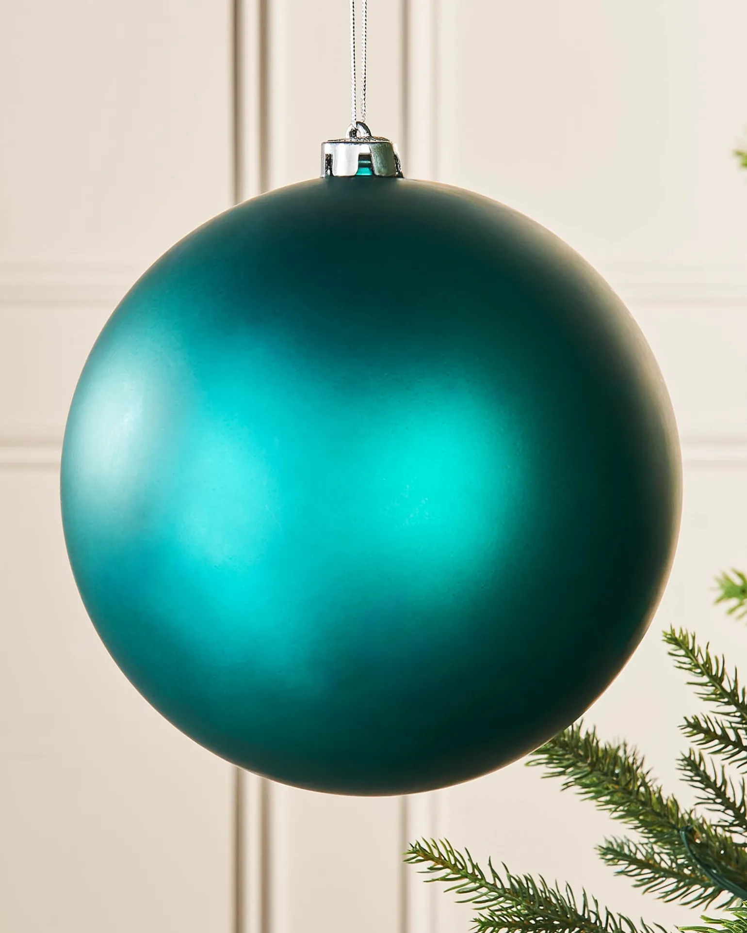 Teal Large Matt Shatterproof Bauble, 20 Cm