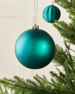 Teal Large Matt Shatterproof Bauble, 15 Cm