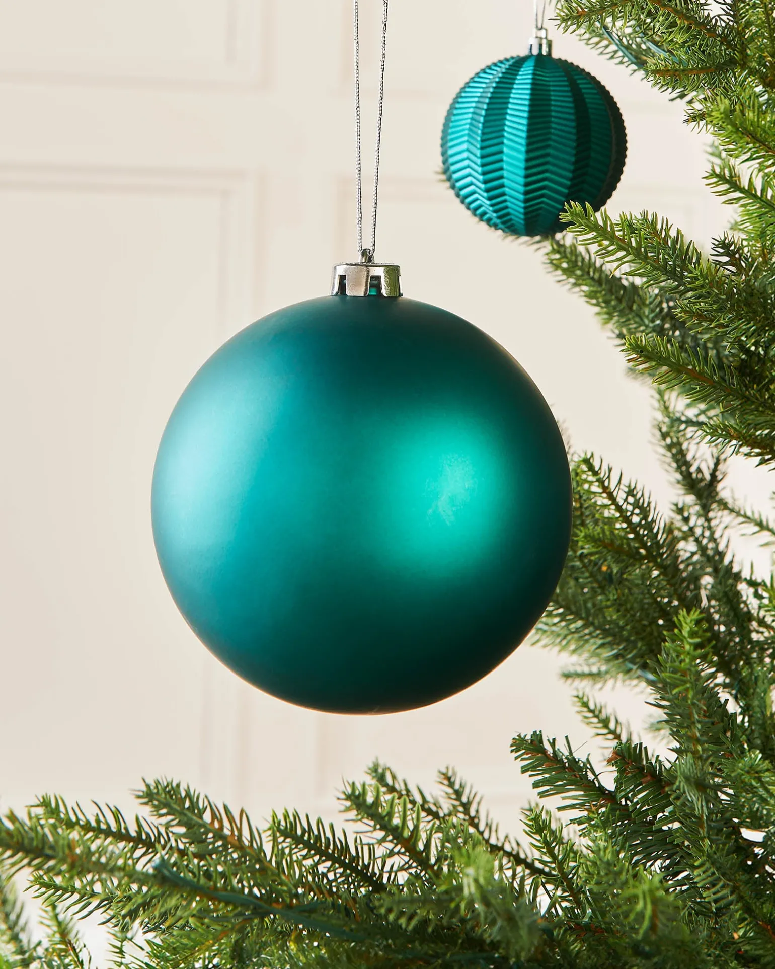 Teal Large Matt Shatterproof Bauble, 15 Cm