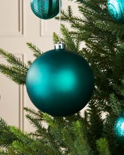 Teal Large Matt Shatterproof Bauble, 15 Cm
