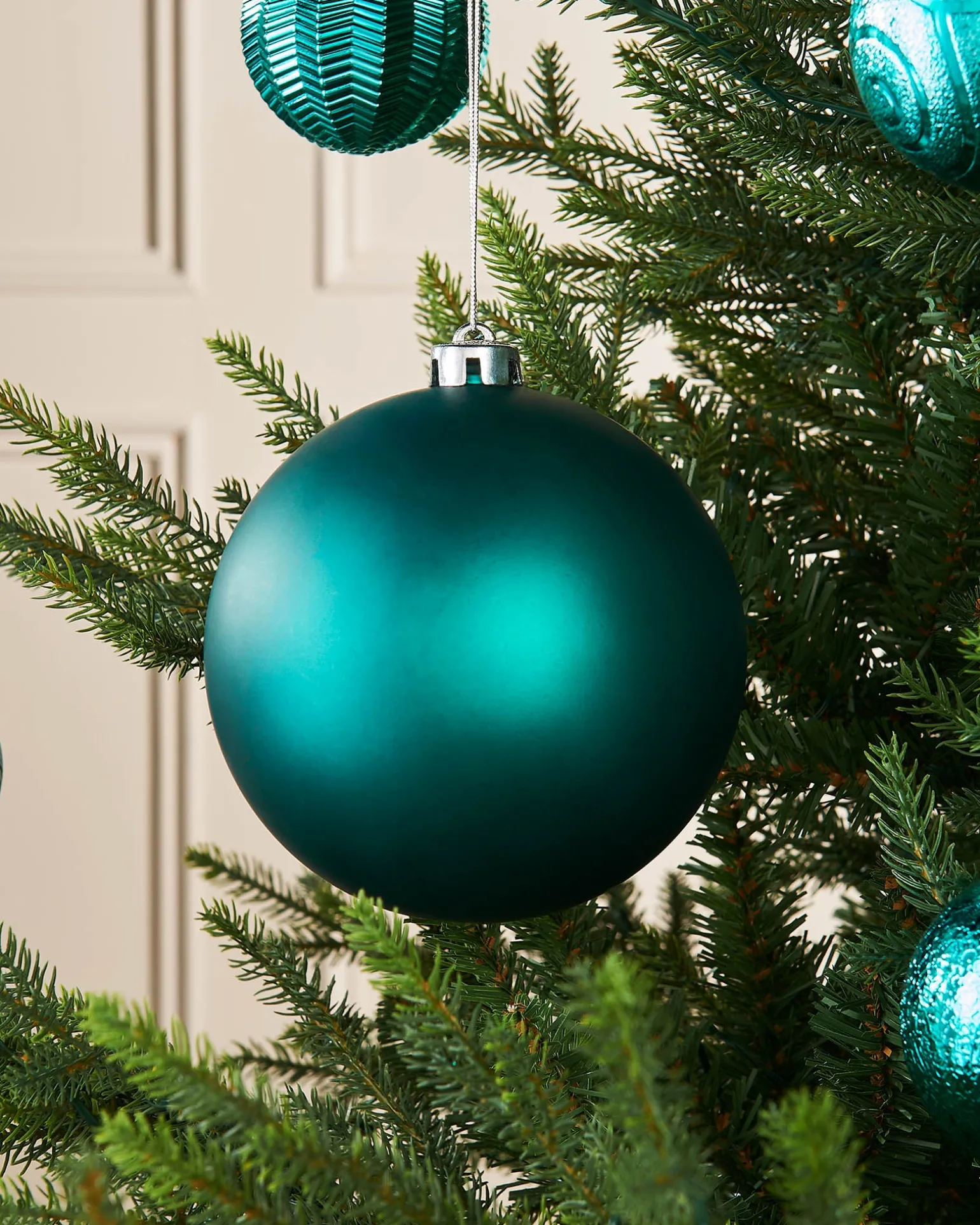 Teal Large Matt Shatterproof Bauble, 15 Cm