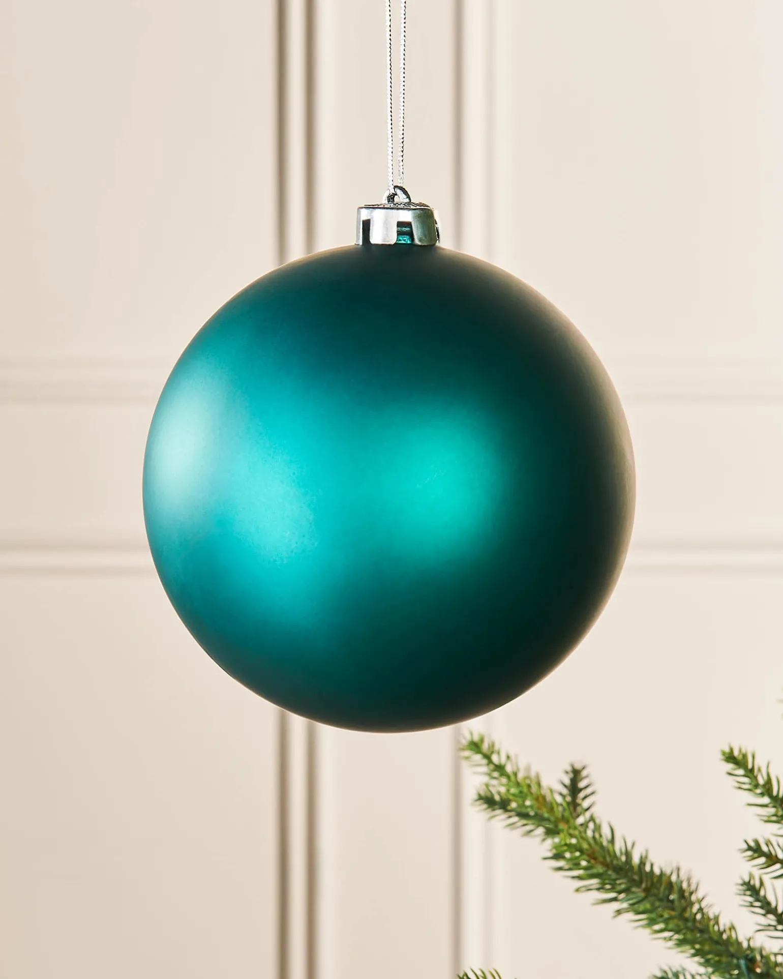 Teal Large Matt Shatterproof Bauble, 15 Cm