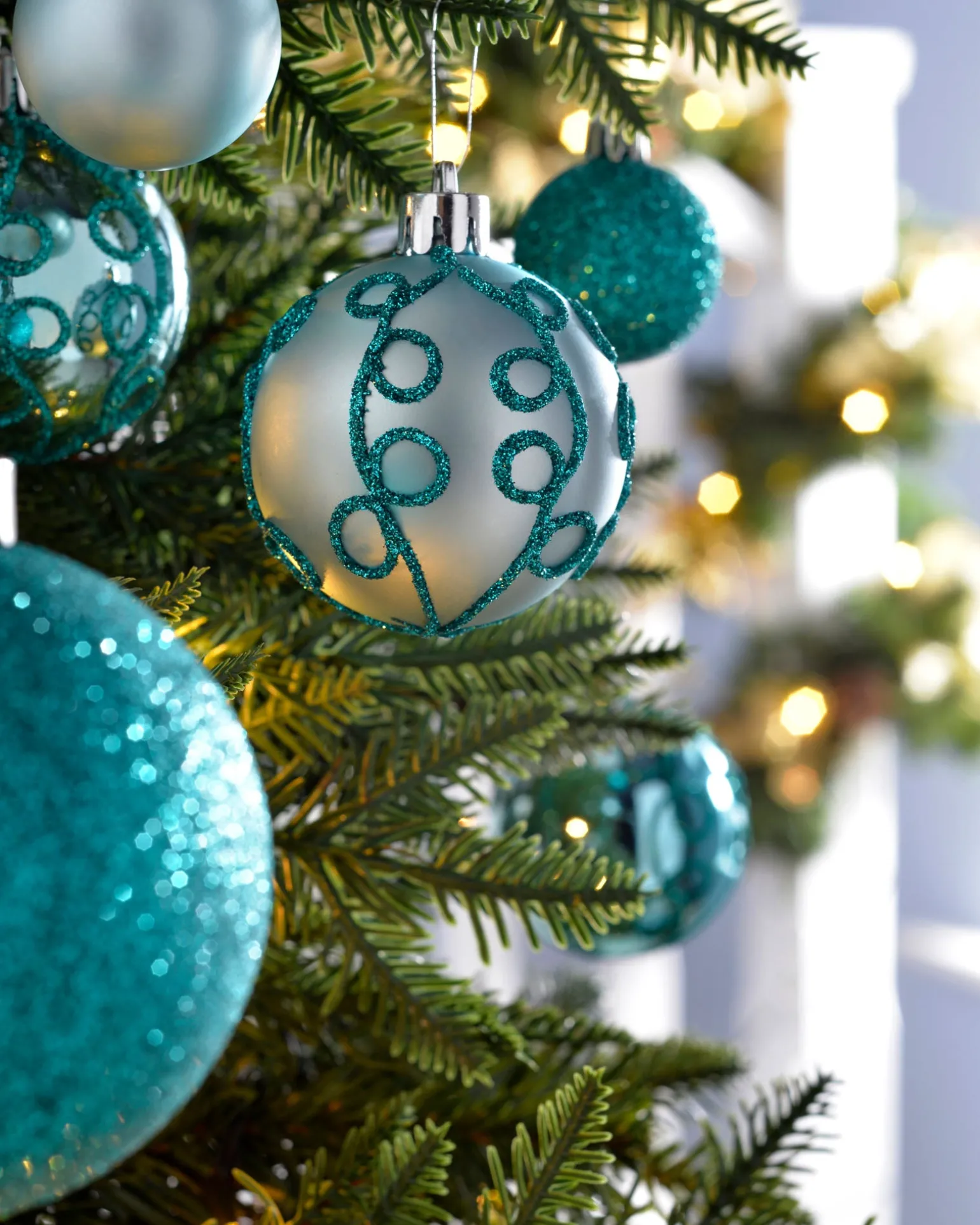 Teal Shatterproof Baubles, 50 Pack