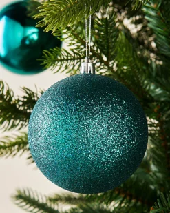 Teal Shatterproof Baubles, 9 Pack, 10 Cm